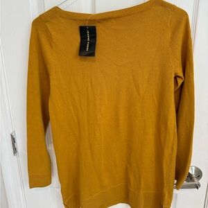 Jeanne Pierre Knit Crew Neck, Brown  Sweater, Pockets, 100% Cotton. S